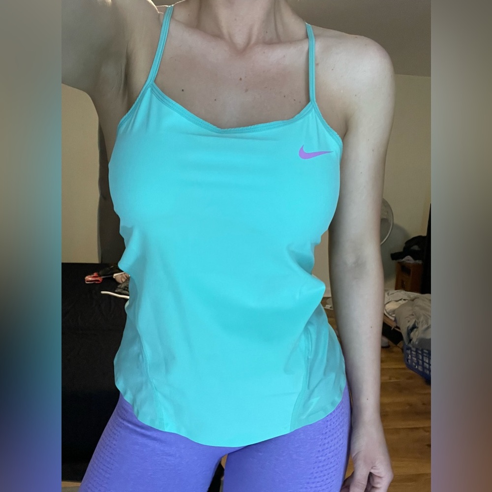 Nike Dri-Fit racerback tank in turquoise
